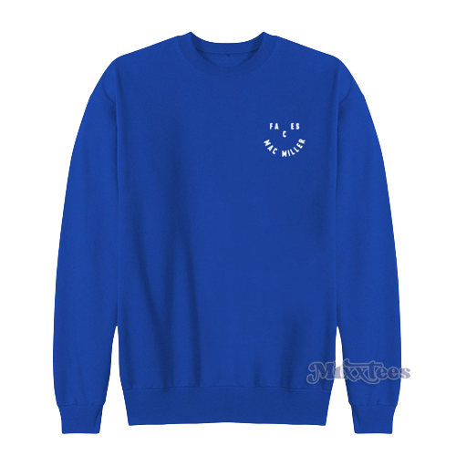 Faces Smile Mac Miller Sweatshirt Blue