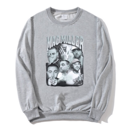 Mac Miller Ghraphic Costume Sweatshirts Grey