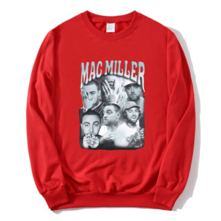 Mac Miller Ghraphic Costume Sweatshirts Red