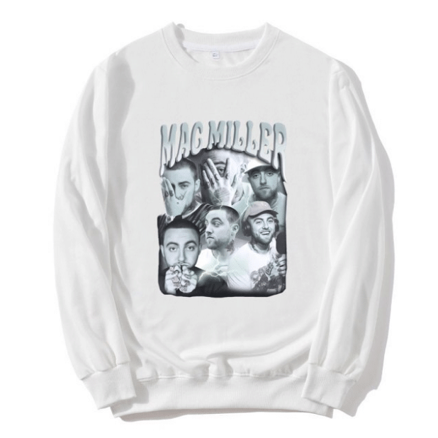 Mac Miller Ghraphic Costume Sweatshirts White